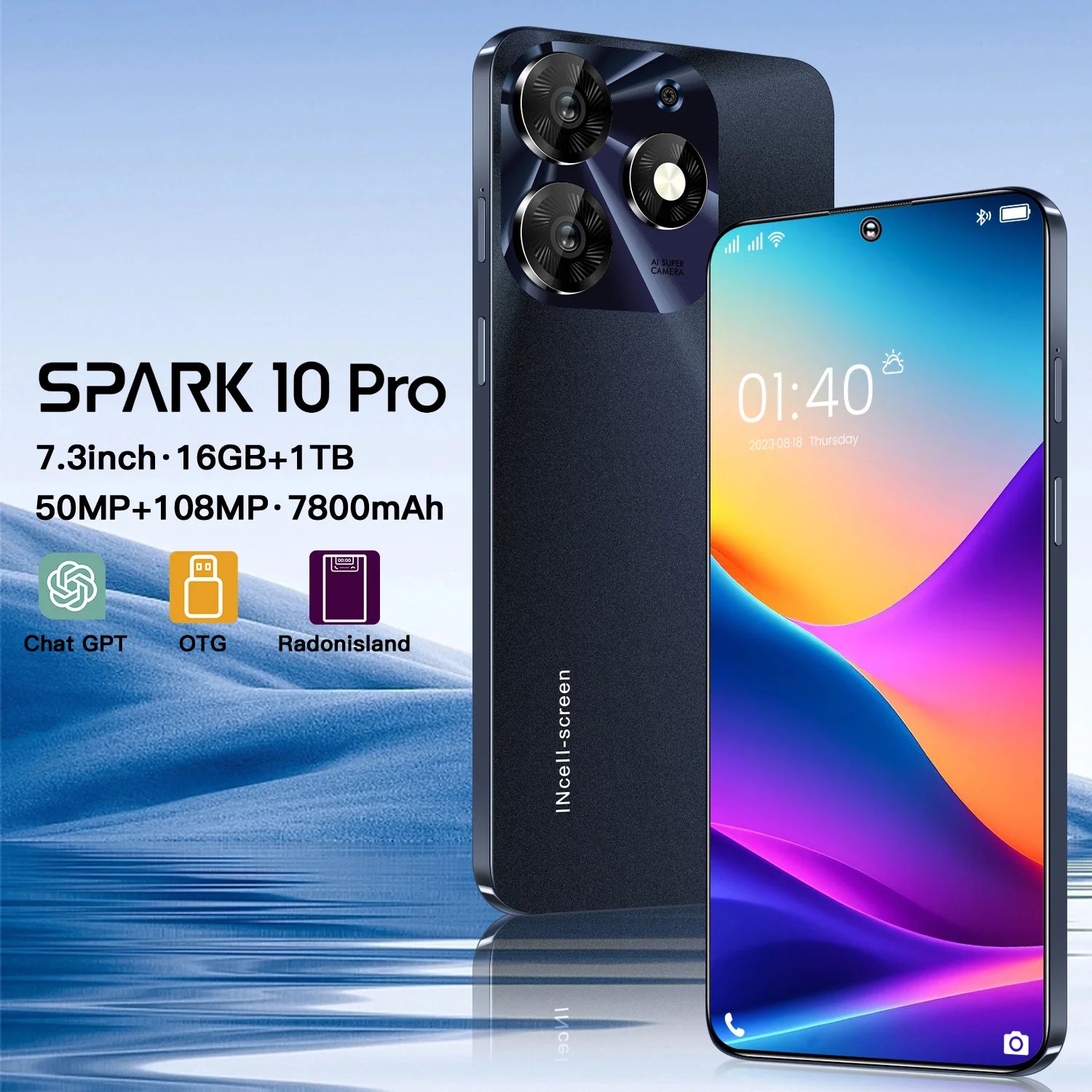 spark 10 Pro Smartphone 5G Cell Phone 7.3 HD