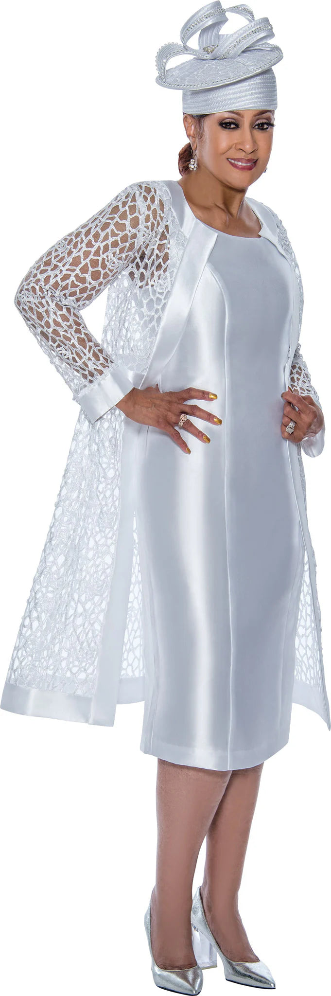 Divine Apparel DCC4892W Long Sleeve Formal Jacket Midi Dress