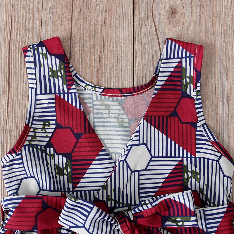 New Arrival Summer Fashion African Children V-neck Sleeveless