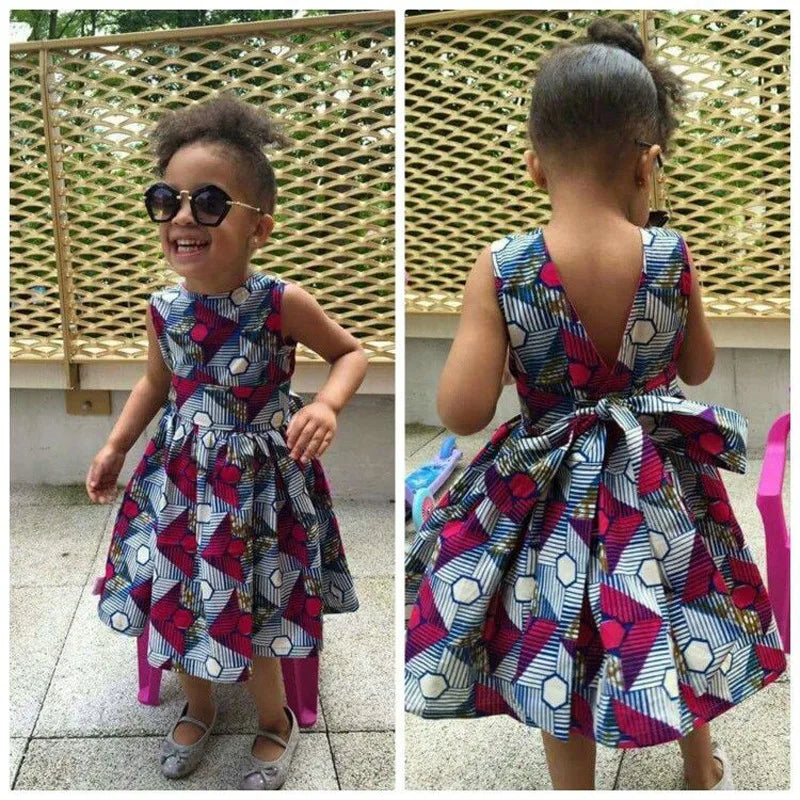 New Arrival Summer Fashion African Children V-neck Sleeveless