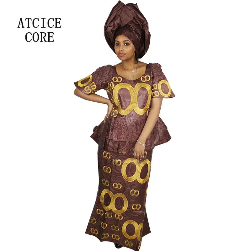 African Dress For Women Bazin Riche Embroidery Design Top