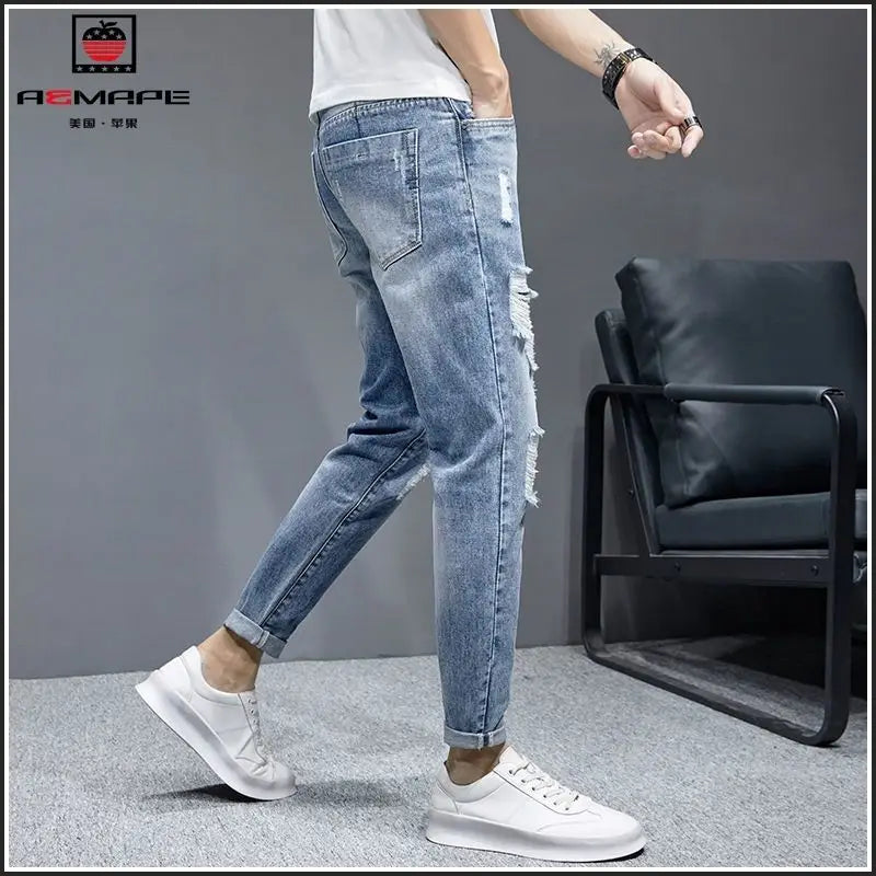 New Fashion Stylish Cowboy Men's Slim Casual Jeans