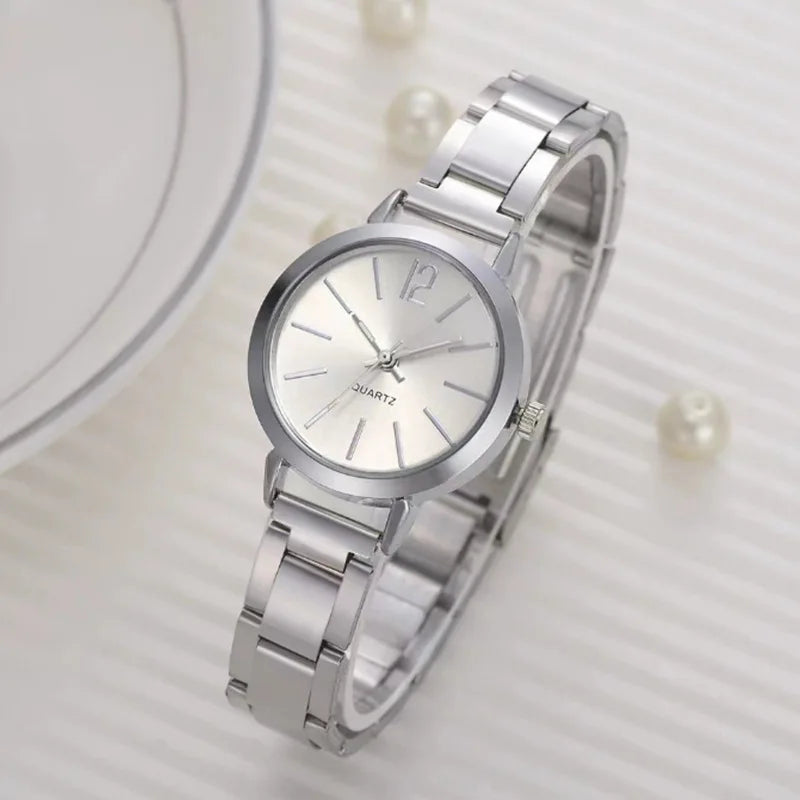 Watch for Women Simple Round Dial Stainless