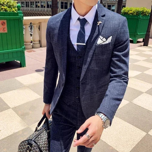 Men's Suit Jacket Vest Pants Casual Business Wearing