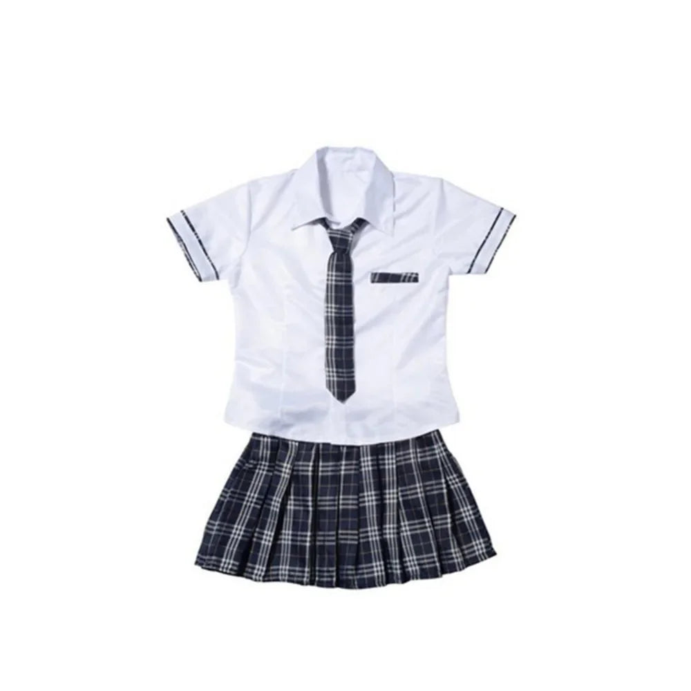 Womens School Girls Uniform Cosplay Costume Short Sleeve