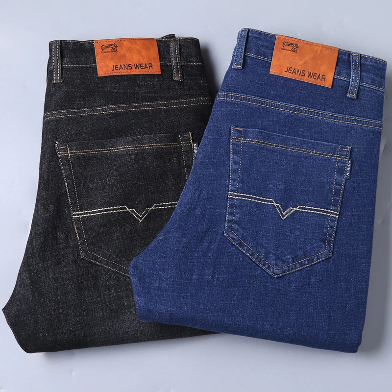 Men's Fashion Business Jeans Classic Style Casual Stretch