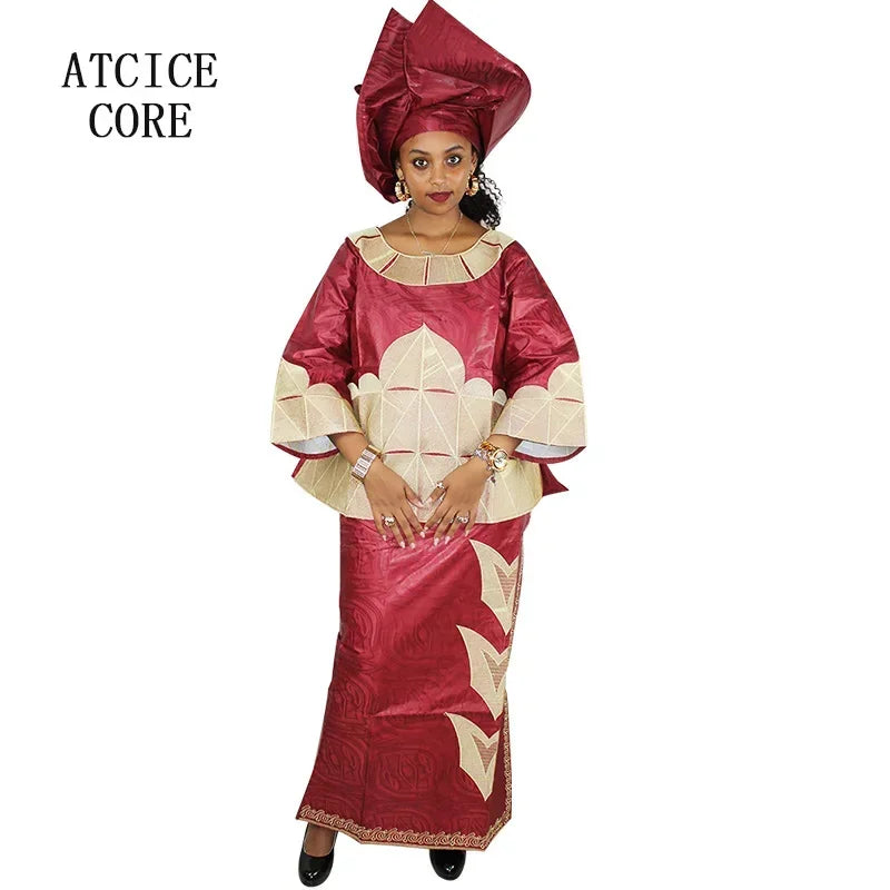 African Dresses For Women African Fabric Bazin Riche  Design