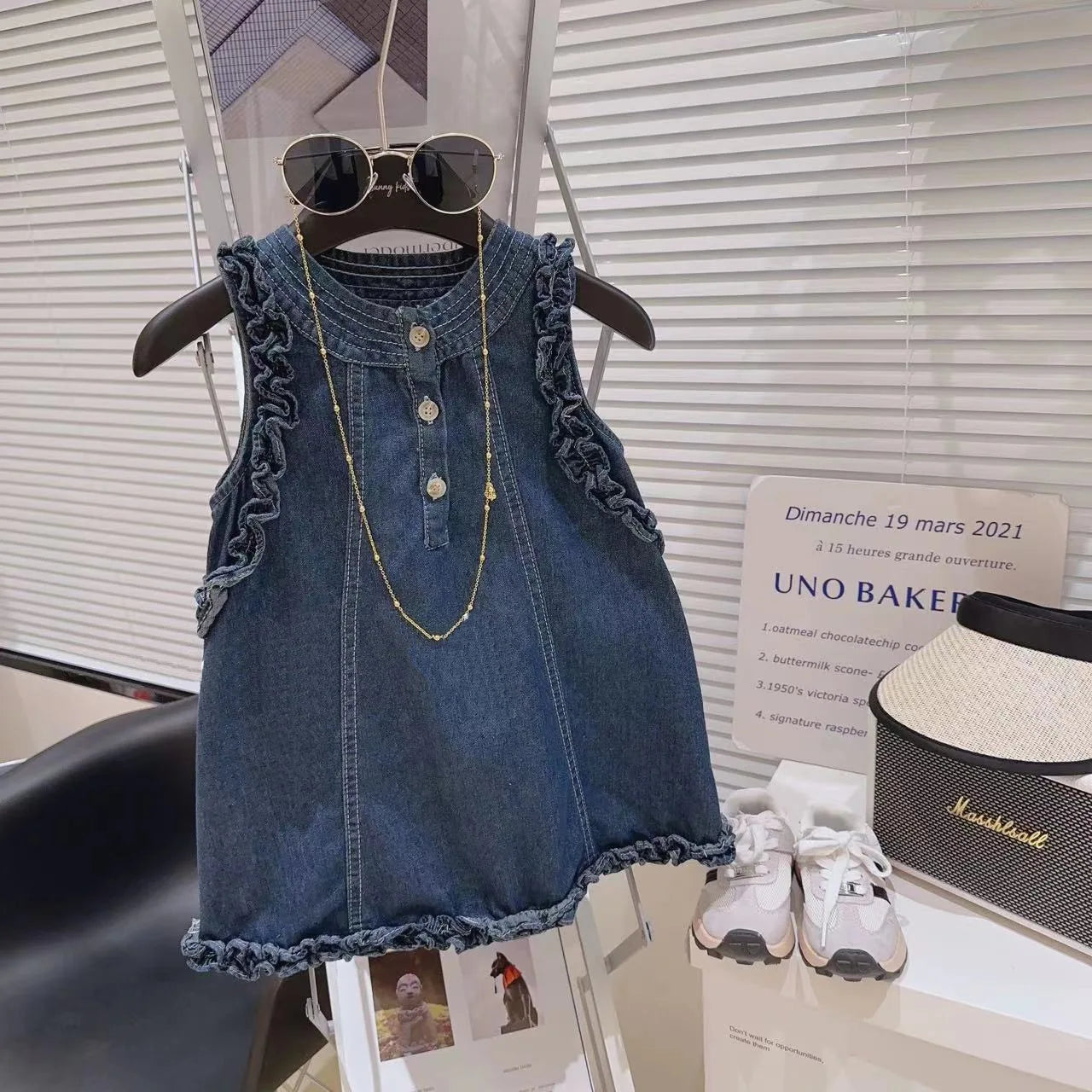 Girls Denim Dress Baby girl Jean Sleeveless Dresses