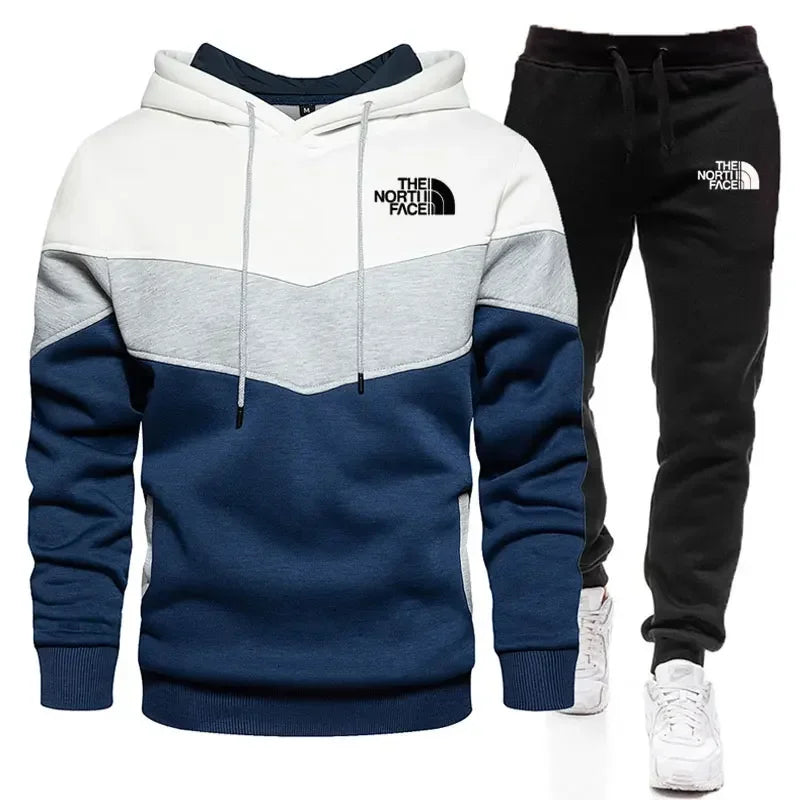 Men's spring and autumn sweatpants two-piece set printed