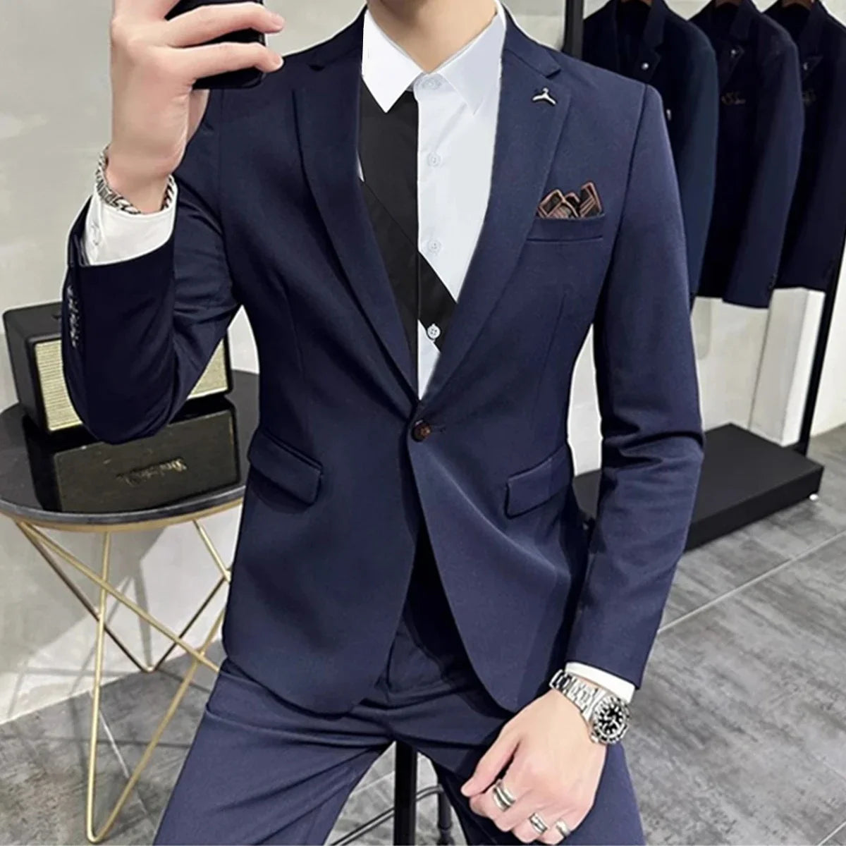 Men's Suit Jacket Vest Pants Casual Business Wearing
