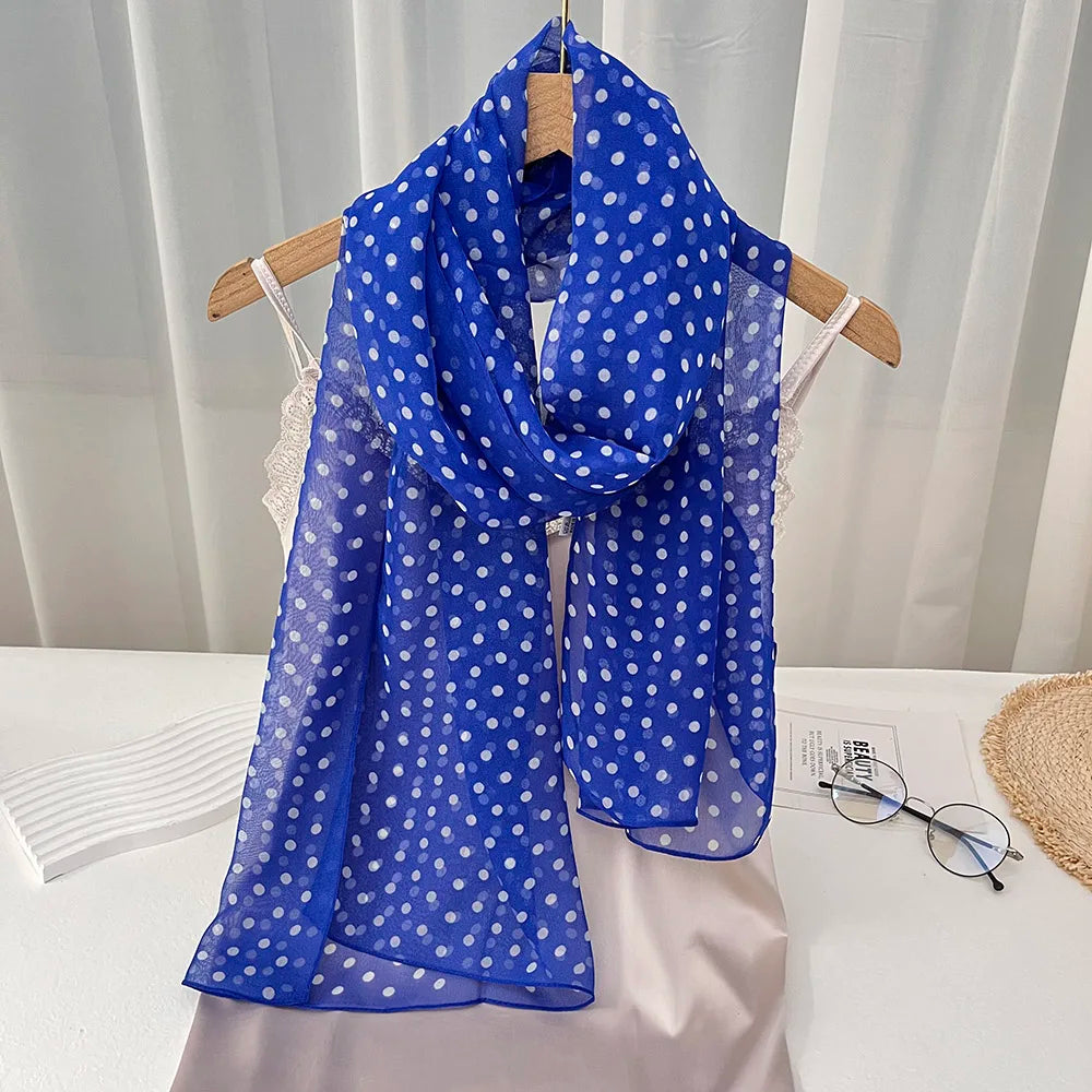 Small Dots Women Elegant  Scarf for Thin Hijab