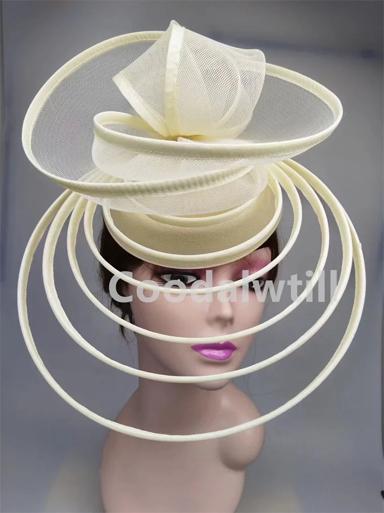 Luxury Fascinator Hat Women Wedding Headpiece Mesh Hat