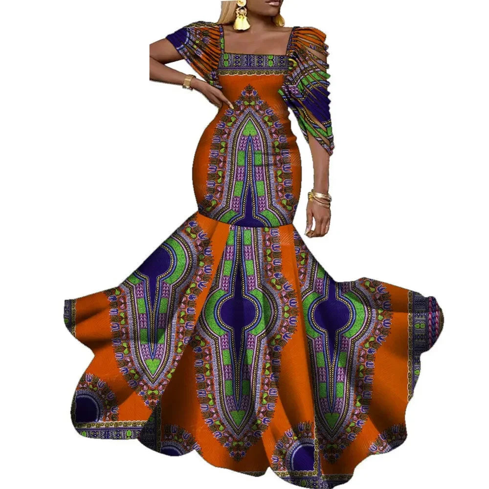 African Dresses for Women Wedding Party Elegant Lady Wax