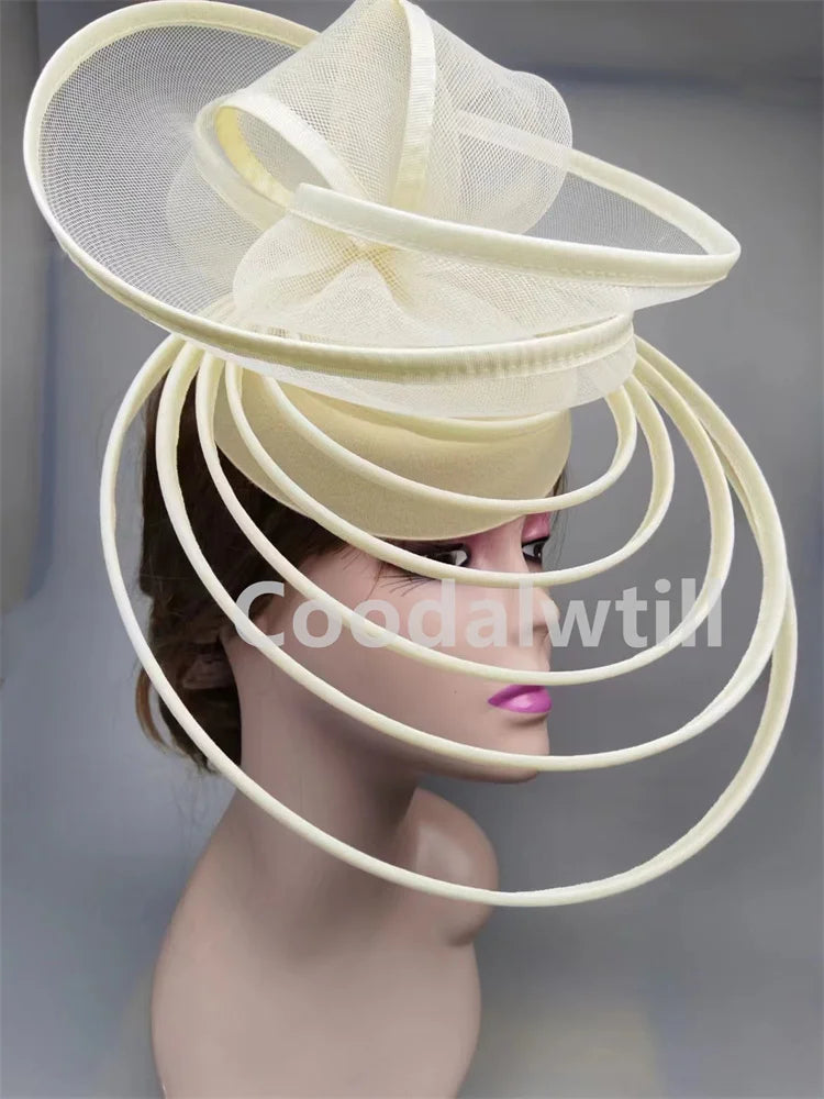 Luxury Fascinator Hat Women Wedding Headpiece Mesh Hat