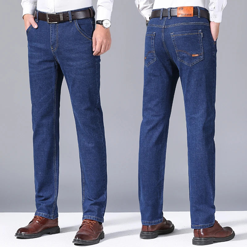 Men's Fashion Business Jeans Classic Style Casual Stretch