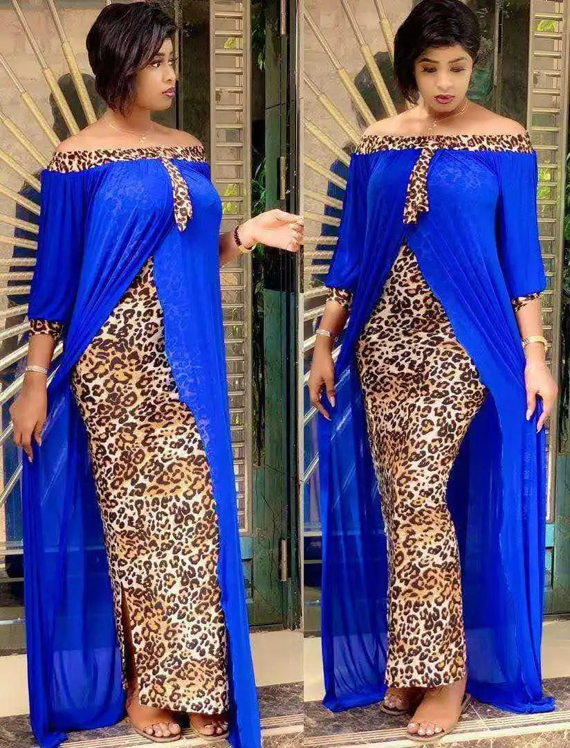 Plus Size Clothing Autumn Sexy Leopard Printed Dashiki Dresses
