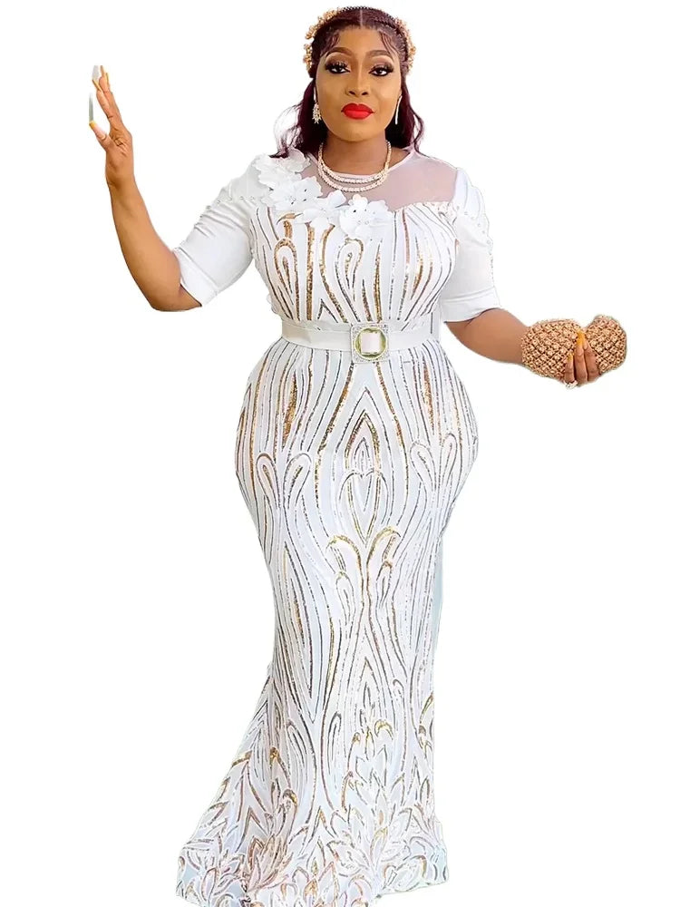 Luxury Sequin Dresses For Women Dubai African Wedding Party