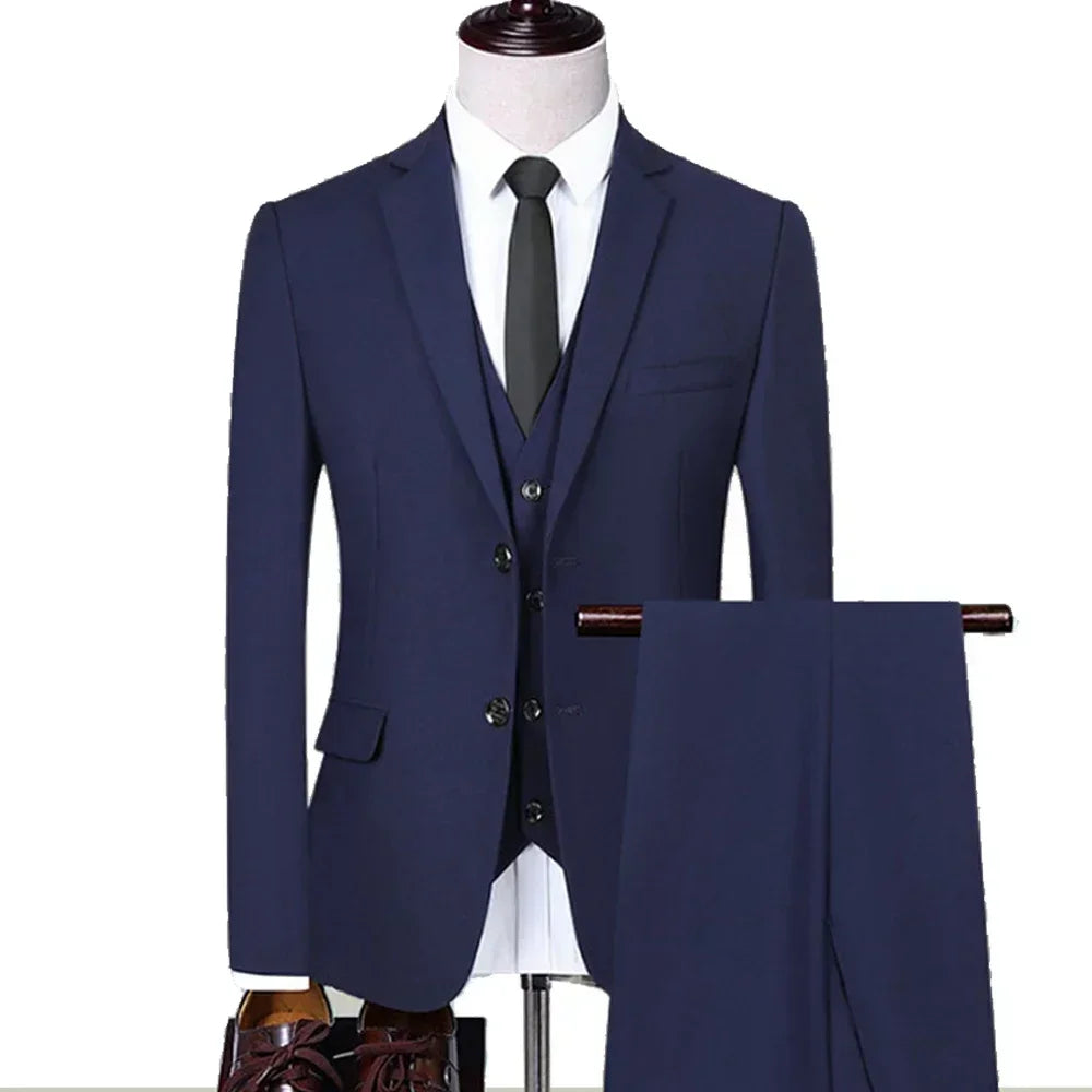 Men Suits Wedding Pieces Elegant Outfit Set Blazers Jackets