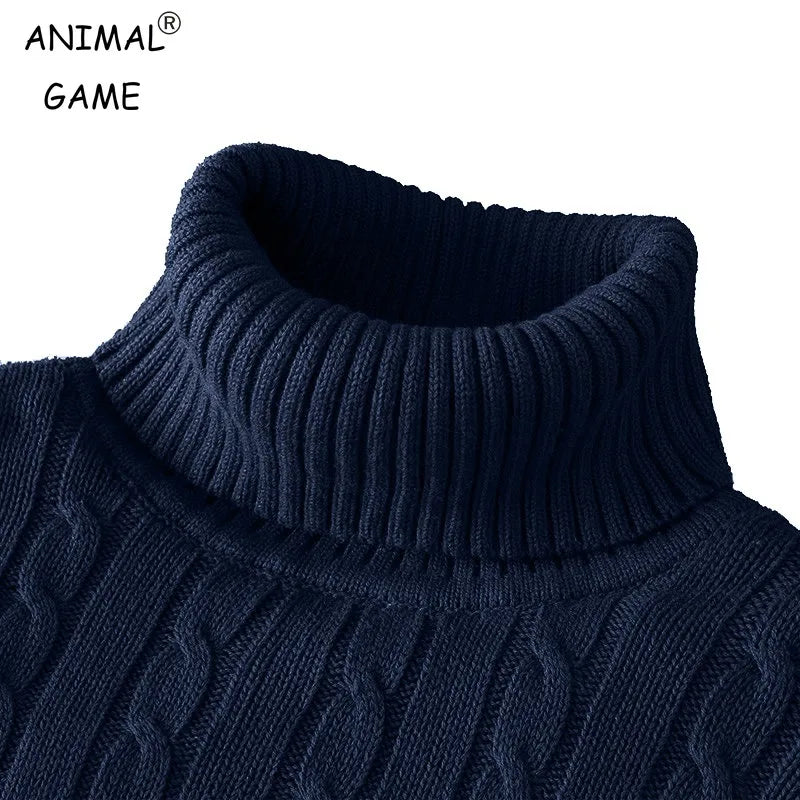 Autum Winter Warm Turtleneck Sweater Men's Casual