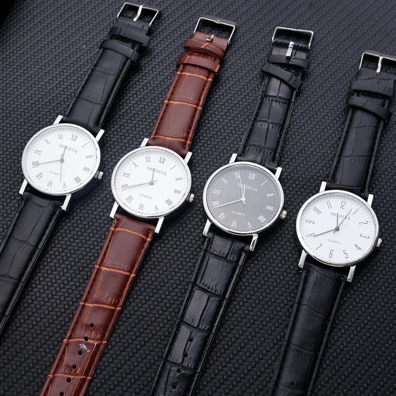 Men Watches Business Leather Strap