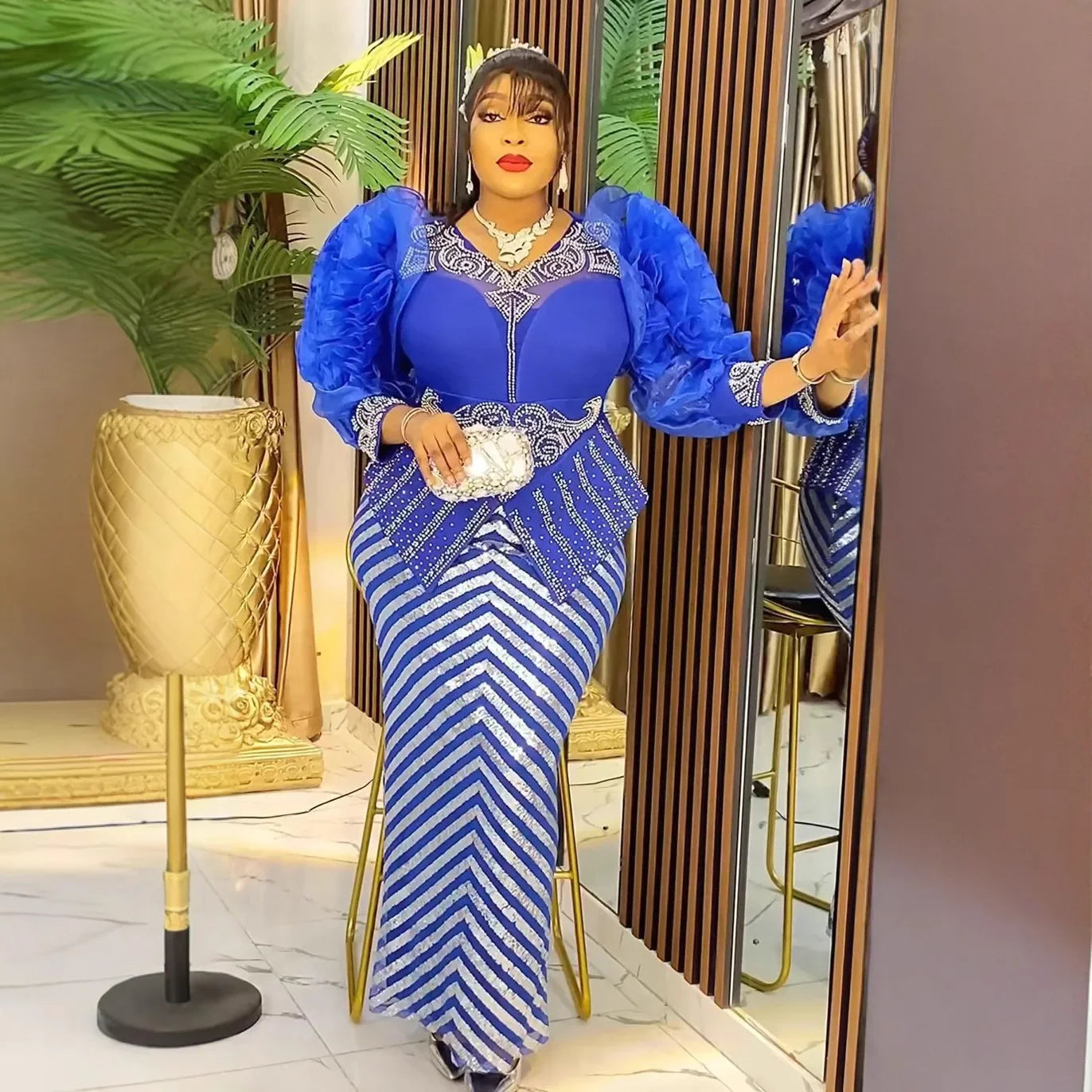 Plus Size Evening Dresses for Women African Luxury Gown