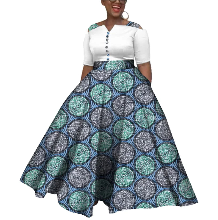 Stock Size Low Price African Tops and Skirt Set for Women