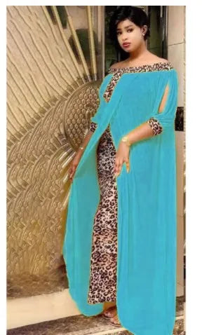Plus Size Clothing Autumn Sexy Leopard Printed Dashiki Dresses