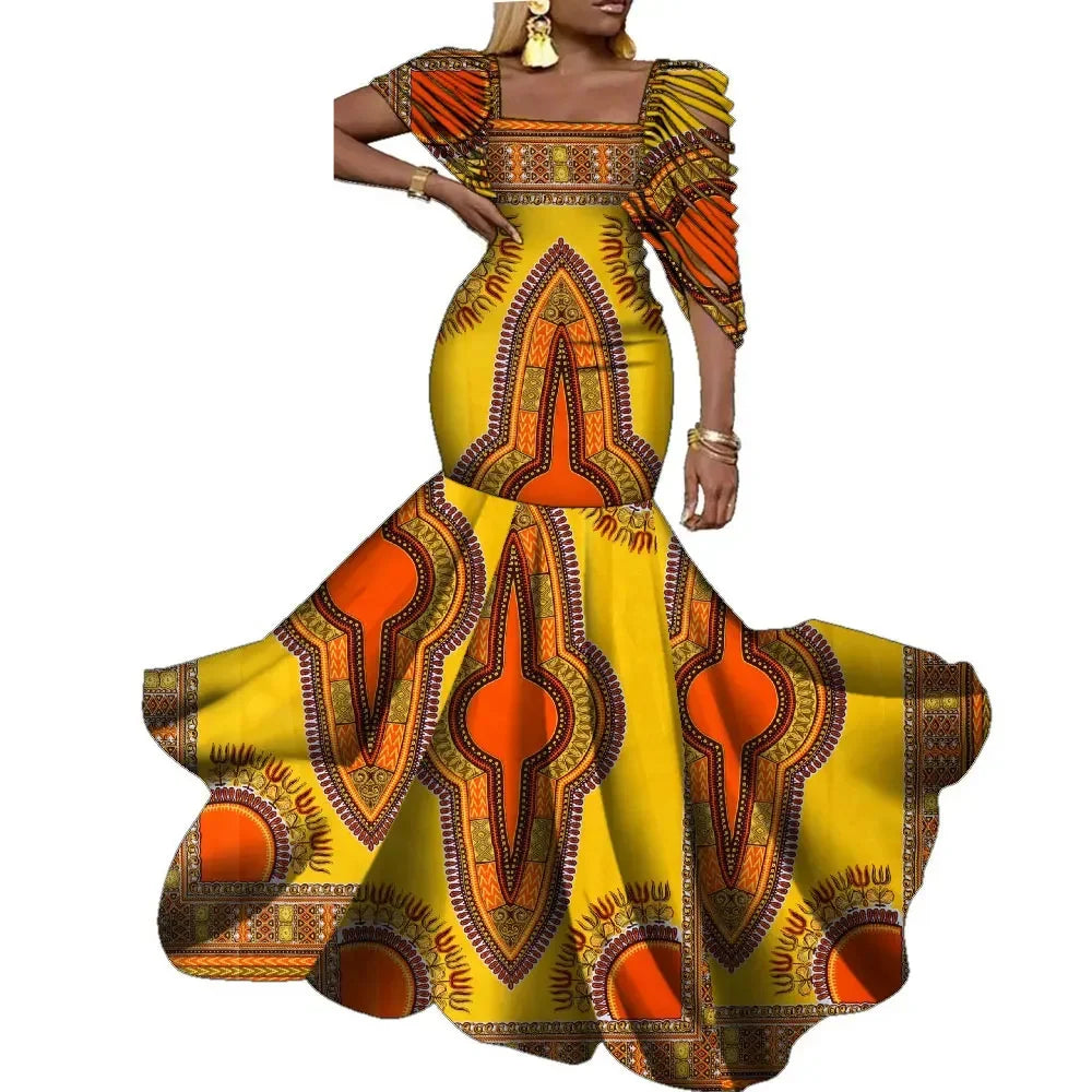 African Dresses for Women Wedding Party Elegant Lady Wax