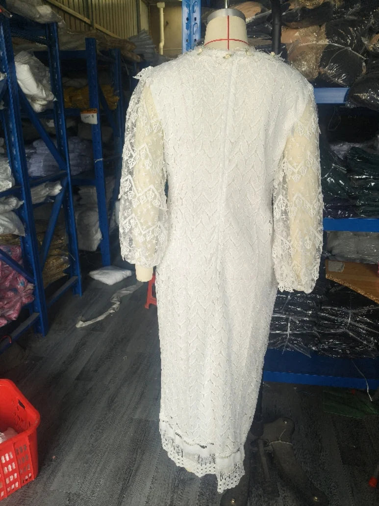 White African Elegant Dresses For Women Hollow Out New Fashion
