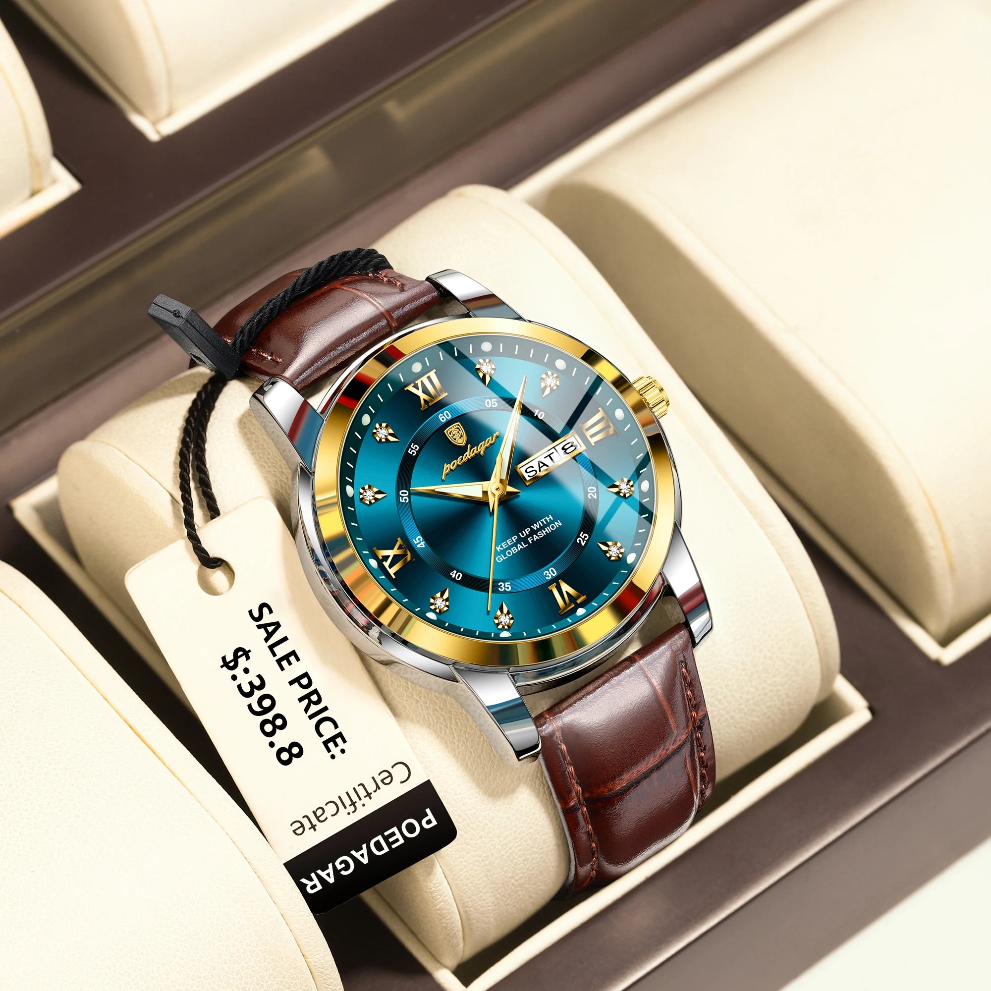 Luxury Man Wristwatch Waterproof Luminous