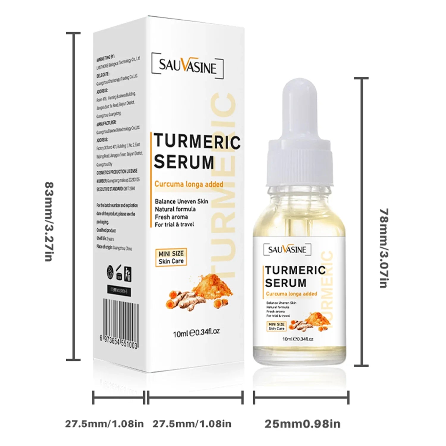 Turmeric Serum Freckle Whitening Fade Dark Spots Removal
