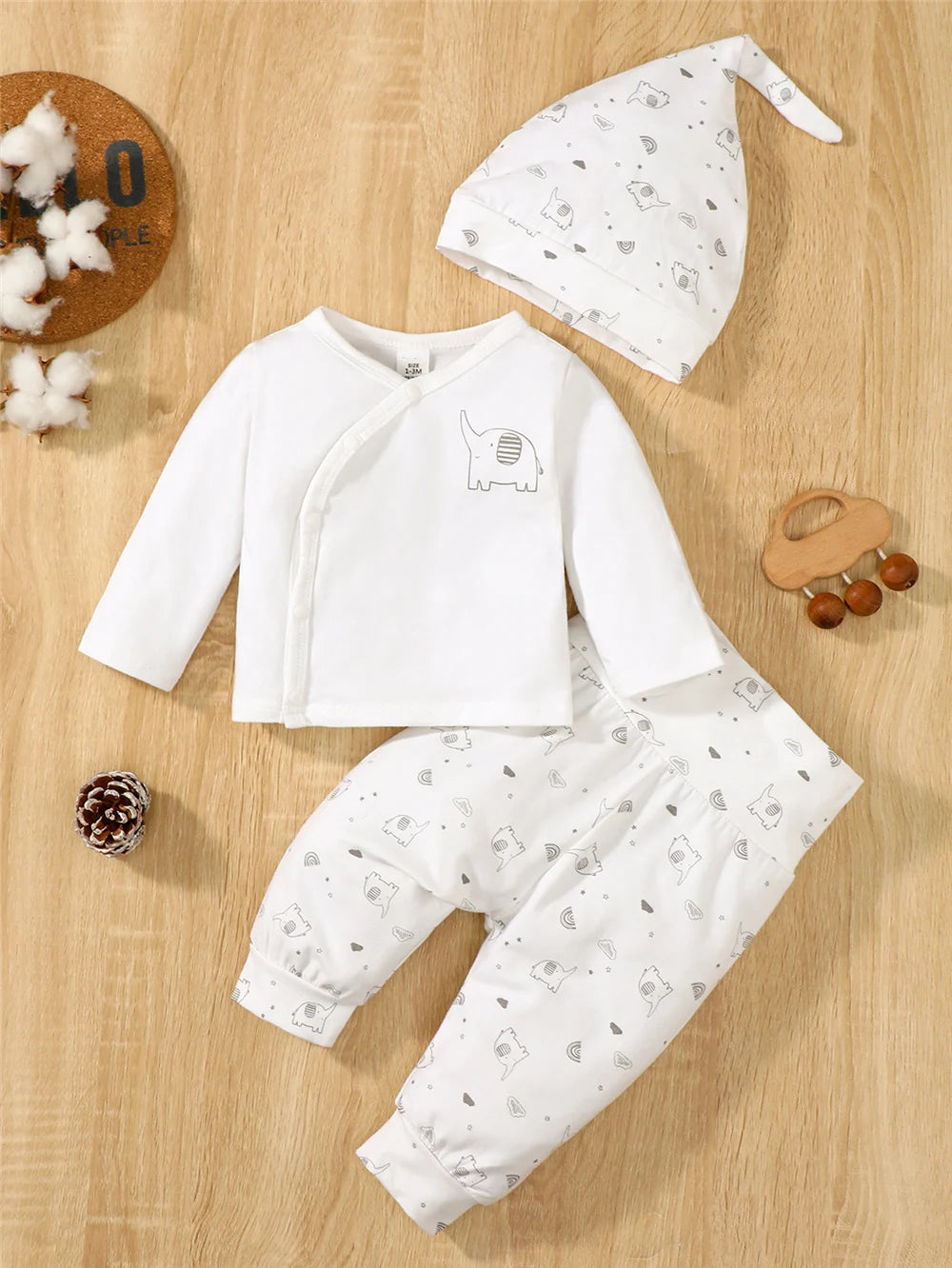 3PCS Newborn Baby Boy&Girl Daily Clothes