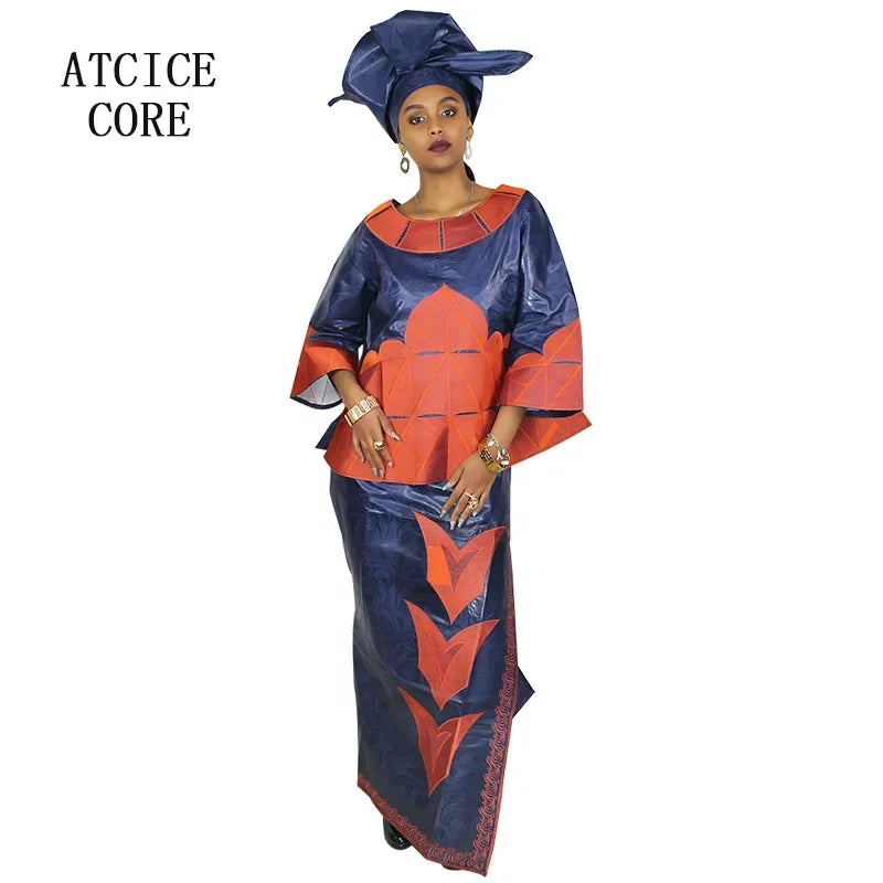 African Dresses For Women African Fabric Bazin Riche  Design