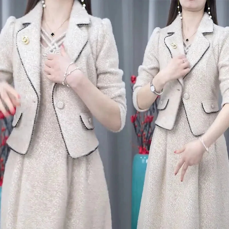 Middle Aged Women Fashion Sets Spring Autumn High  Blazer
