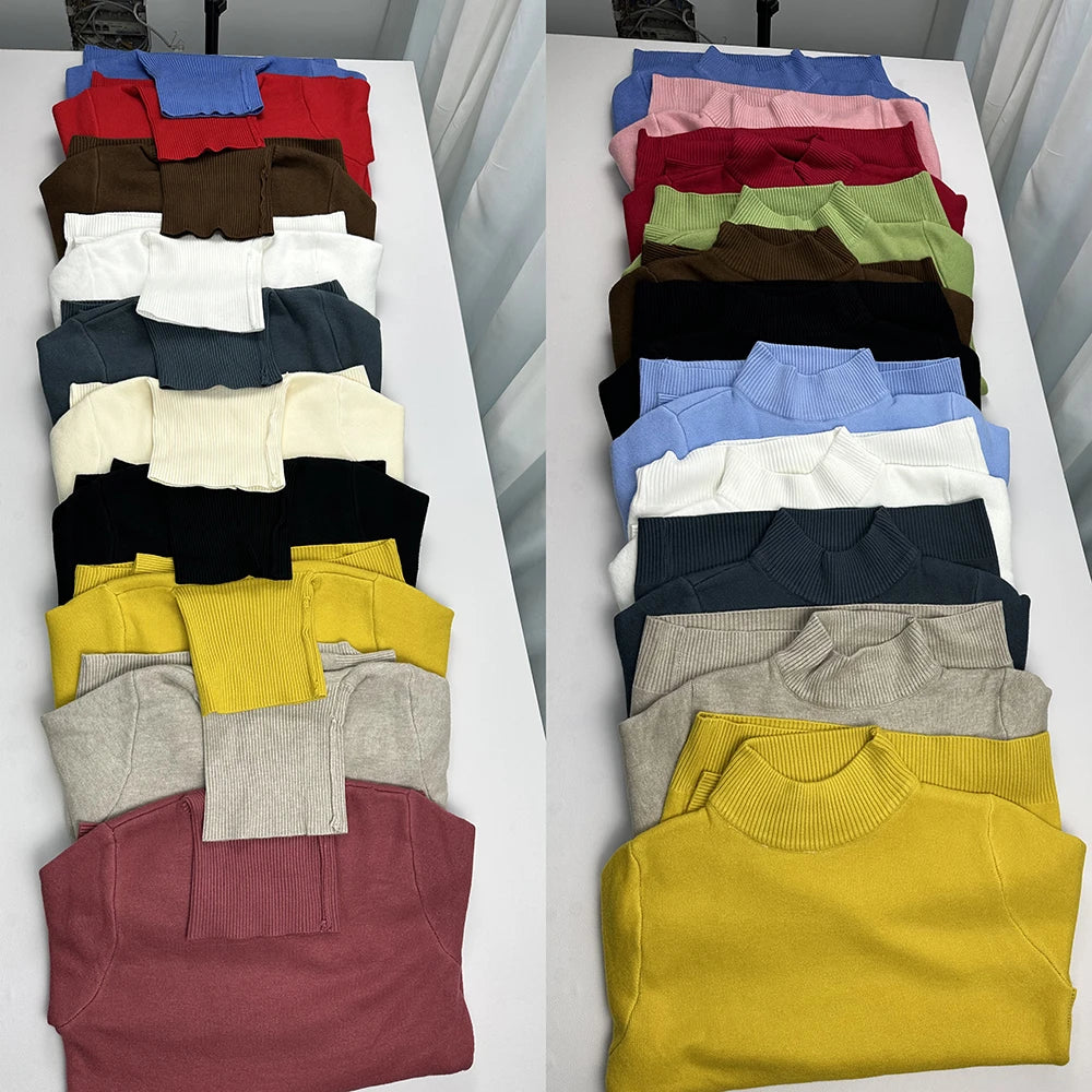 Turtleneck Winter Sweater Women Elegant Thicken Velvet