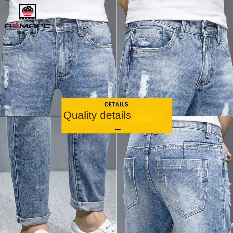 New Fashion Stylish Cowboy Men's Slim Casual Jeans