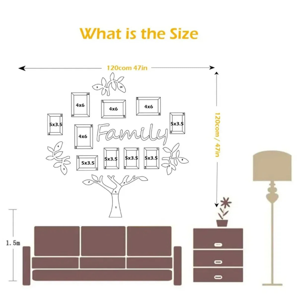 3D Family Photo Frame Wall Sticker
