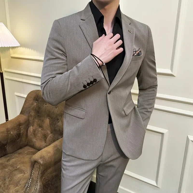 Men's Suit Jacket Vest Pants Casual Business Wearing