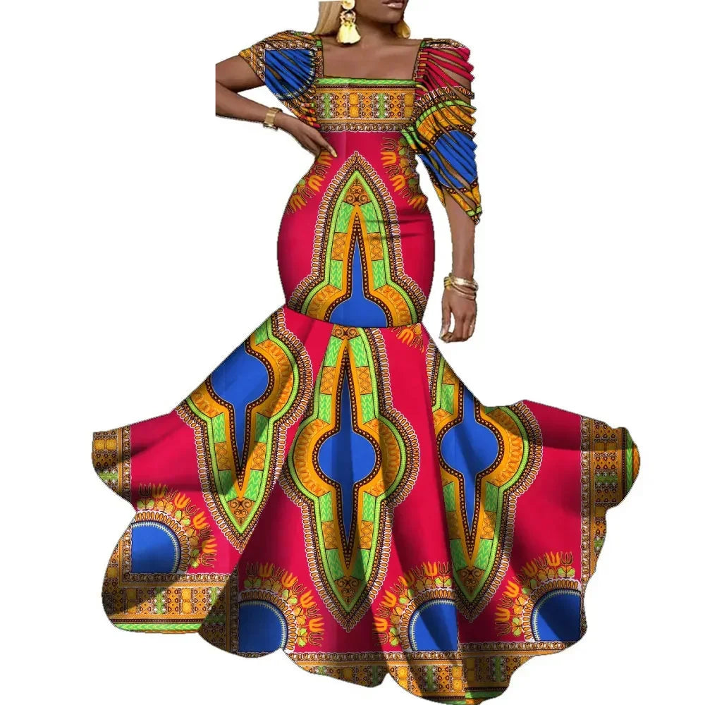 African Dresses for Women Wedding Party Elegant Lady Wax