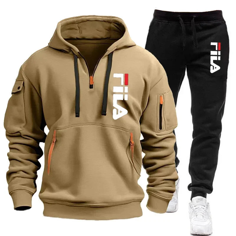 Men's autumn and winter hoodie + pants two-piece loose fashion