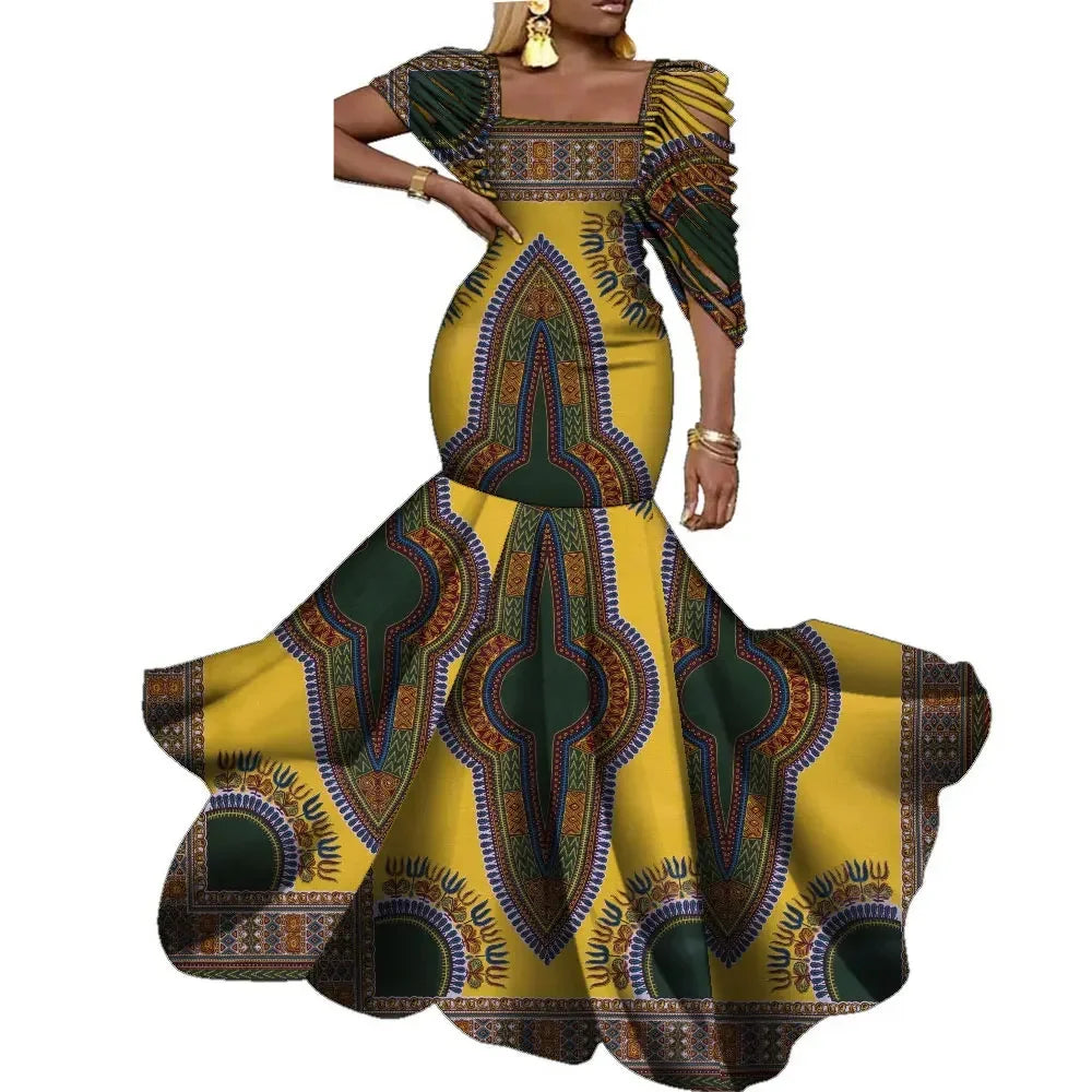 African Dresses for Women Wedding Party Elegant Lady Wax