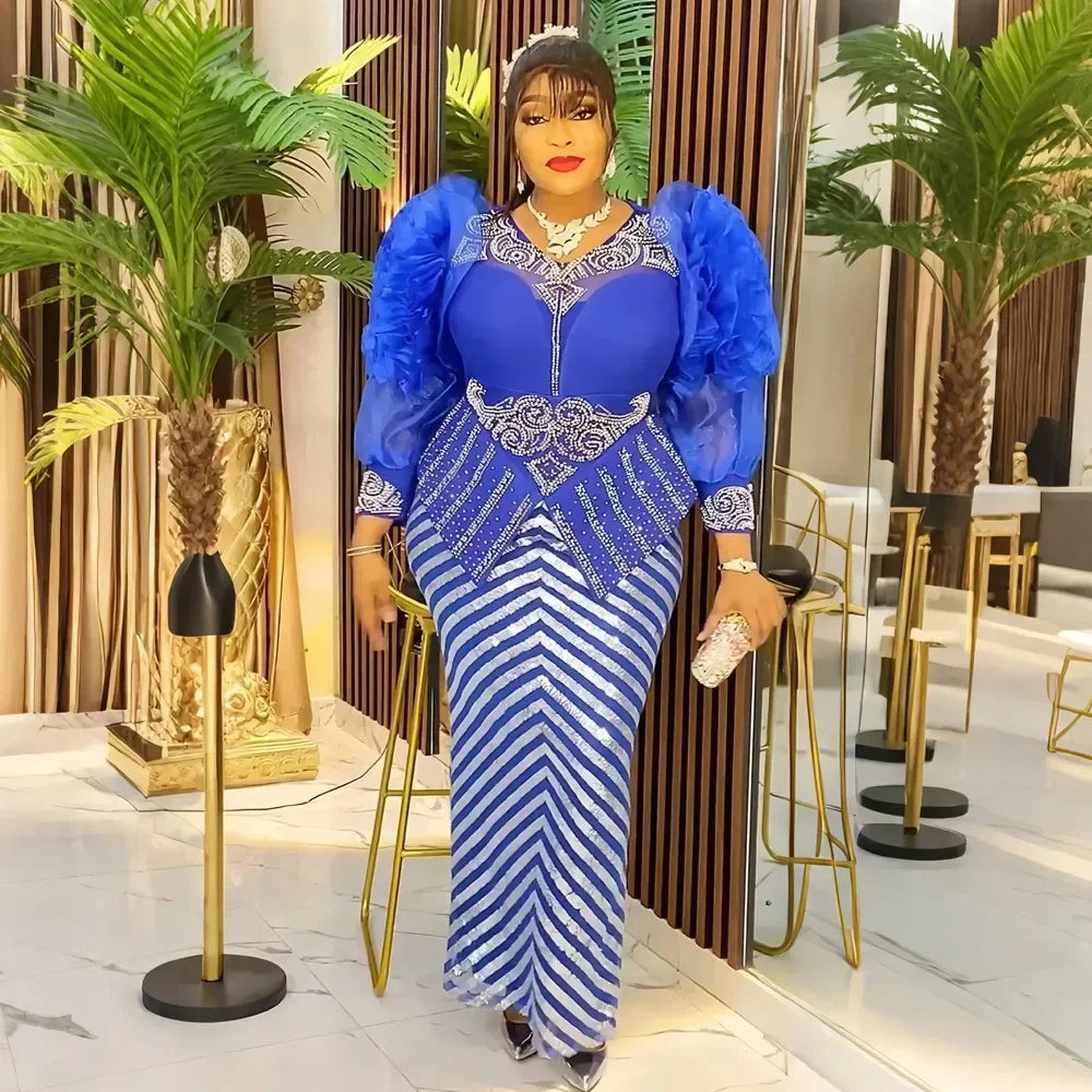 Plus Size Evening Dresses for Women African Luxury Gown