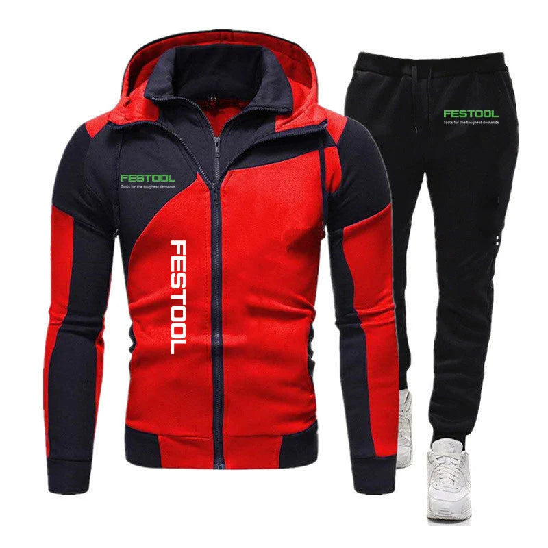 New Tools Diagonal Zipper Men Fashion Tracksuit Hoodie