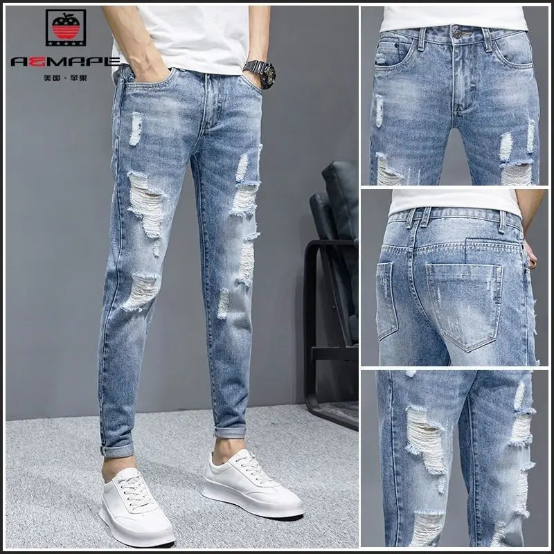New Fashion Stylish Cowboy Men's Slim Casual Jeans