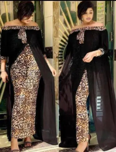 Plus Size Clothing Autumn Sexy Leopard Printed Dashiki Dresses