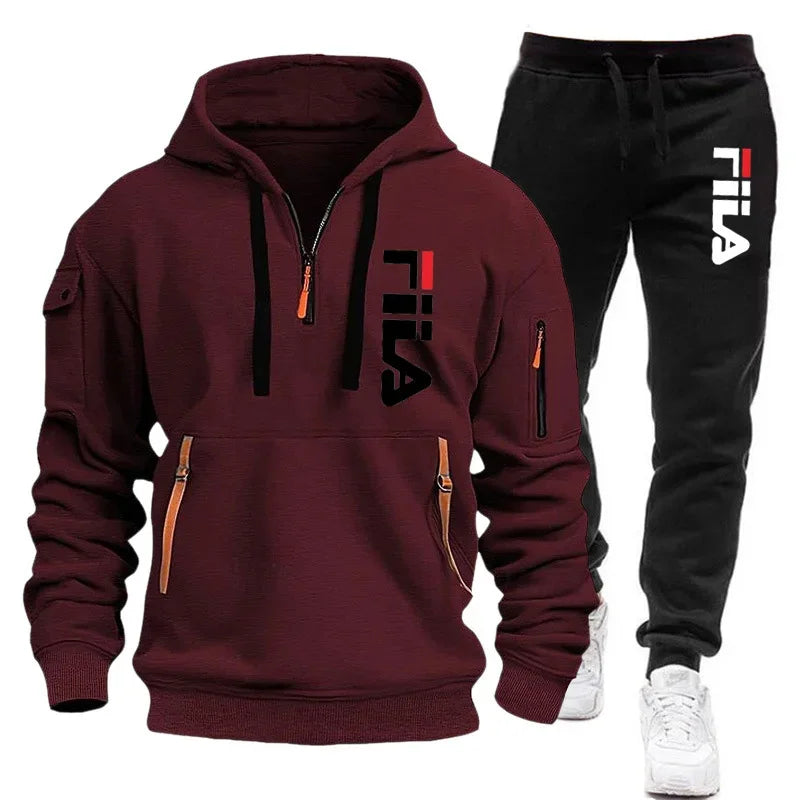 Men's autumn and winter hoodie + pants two-piece loose fashion