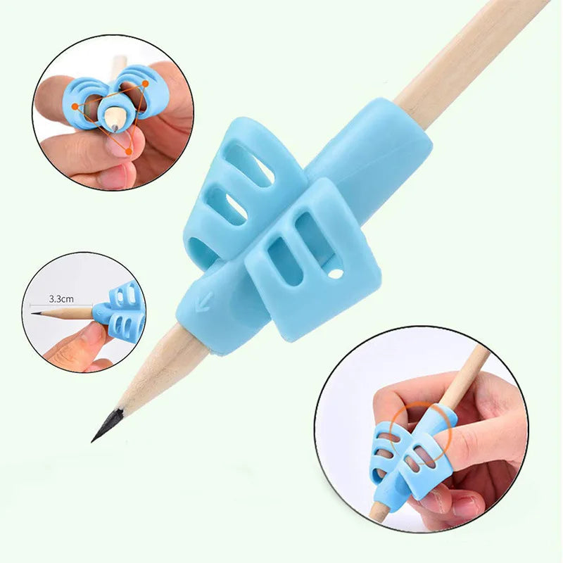 Silicone Pencil Holder Two Fingers Children Writing Training Tool