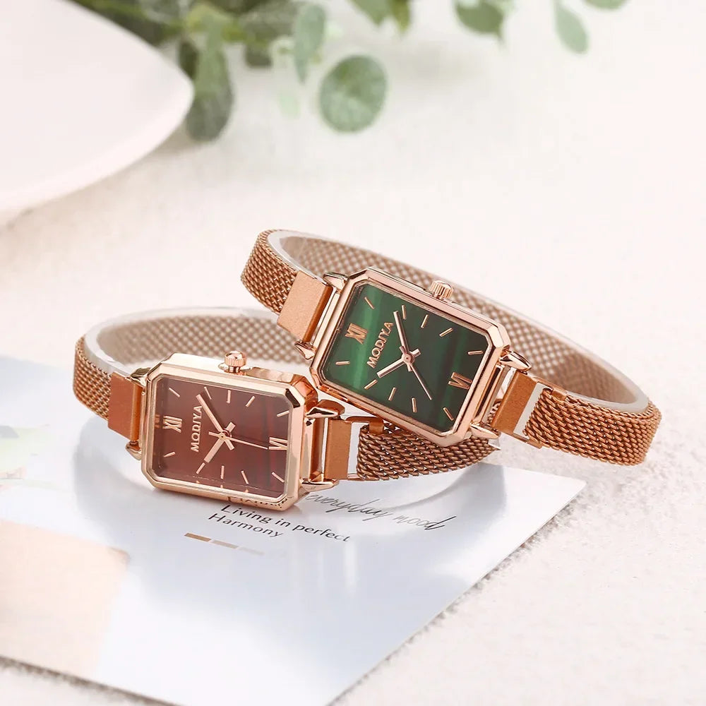 Women Watches Fashion Square Ladies Quartz Watch
