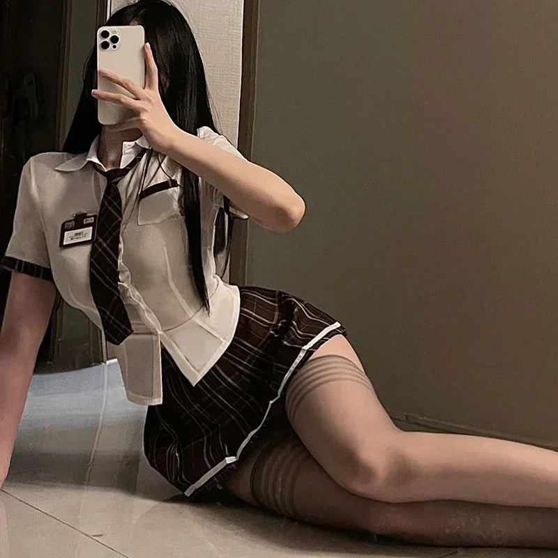 Sexy Student Uniform Set for Women School Girls