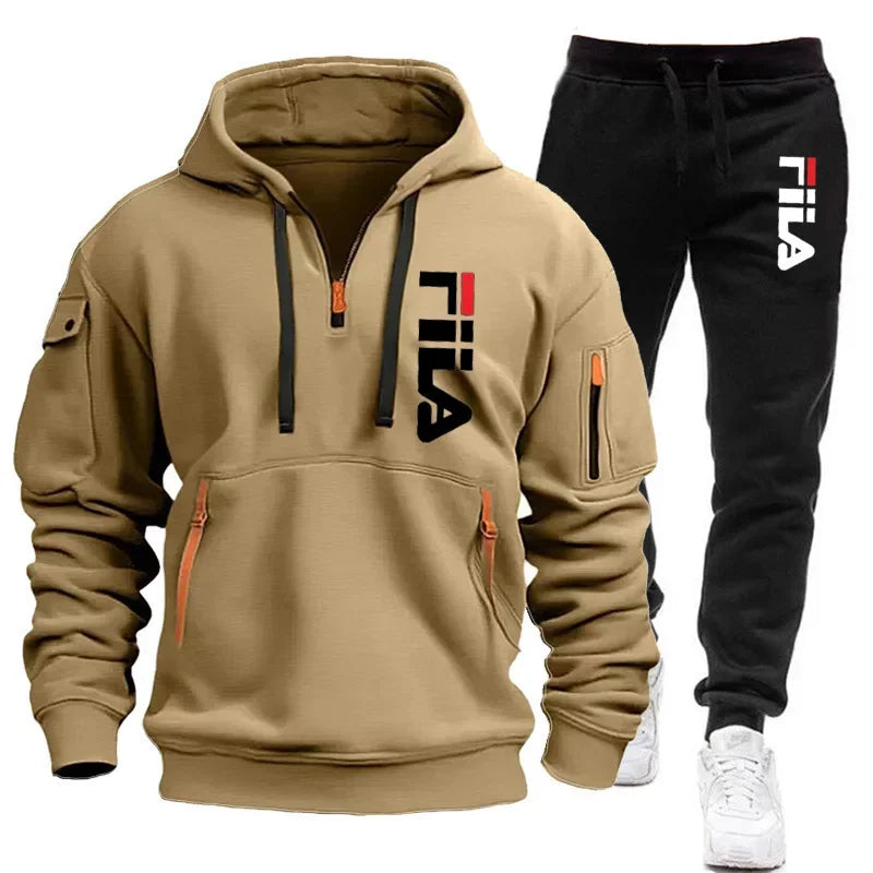 Men's autumn and winter hoodie + pants two-piece loose fashion